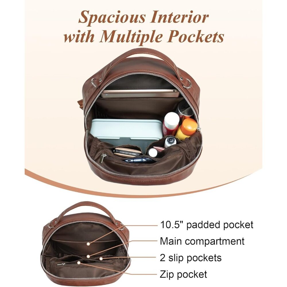 Chic Vegan Leather Mini Backpack With Tassel Vers… - image 4